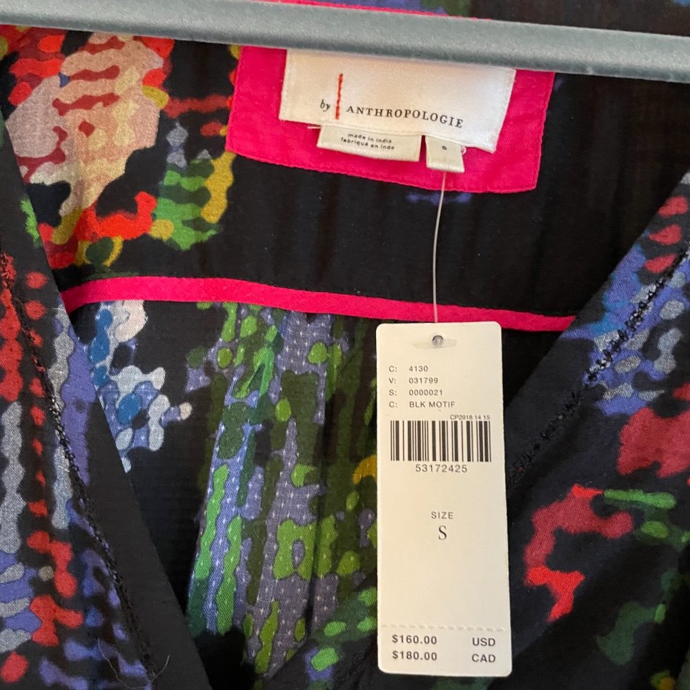 NWT Small by Anthropologie Floral Wrap Dress - Picture 2 of 3
